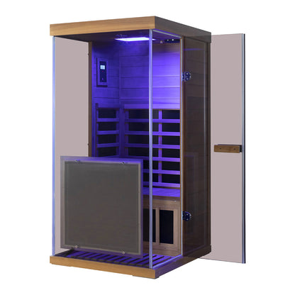Wizzisauna 909MX Mini 1 person infrared sauna, canadian red cedar, 909MRX, view 3