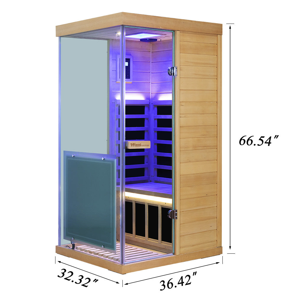 Wizzisauna 909MX Mini 1 person infrared sauna, hemlock, 909MHX, view 7