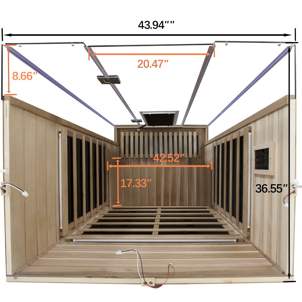 Wizzisauna S02 2 person infrared sauna, canadian red cedar, SR02, view 7