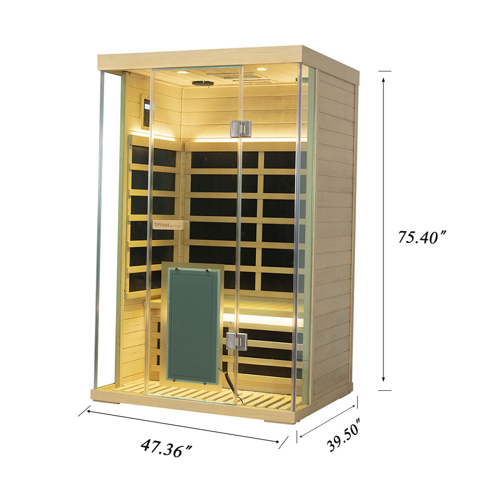 Wizzisauna S02 2 person infrared sauna, hemlock, SH02, view 6