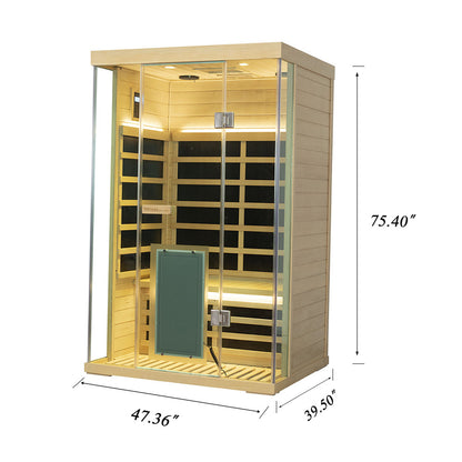 Wizzisauna S02 2 person infrared sauna, hemlock, SH02, view 6