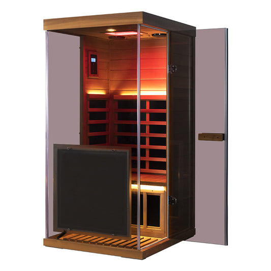 Wizzisauna 909MX Mini 1 person infrared sauna, canadian red cedar, 909MRX, view 1