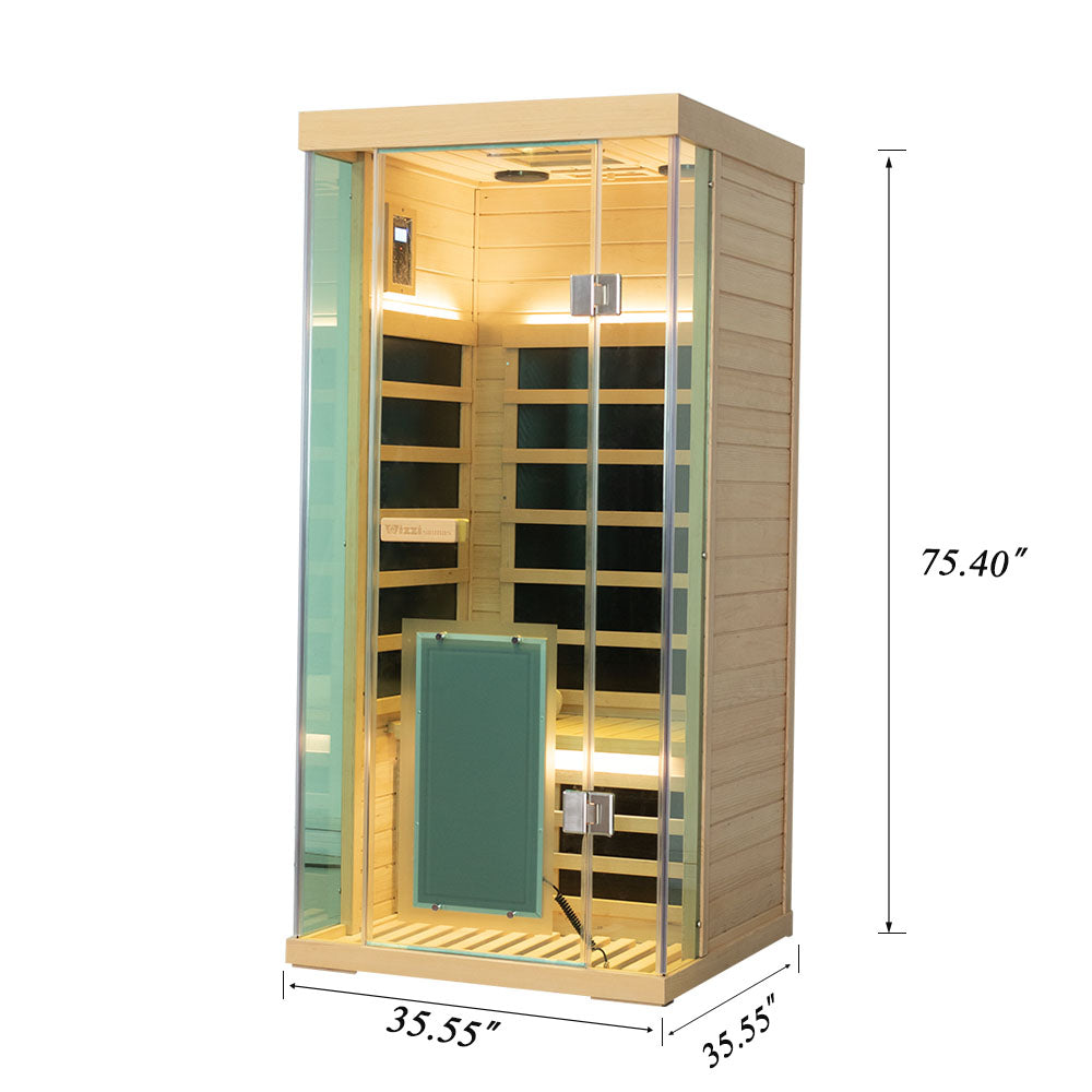 Wizzisauna S01 1 person infrared sauna, hemlock, SH01, view 6