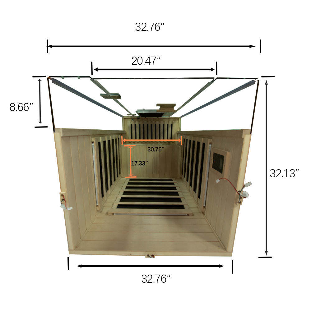 Wizzisauna S01 1 person infrared sauna, hemlock, SH01, view 7
