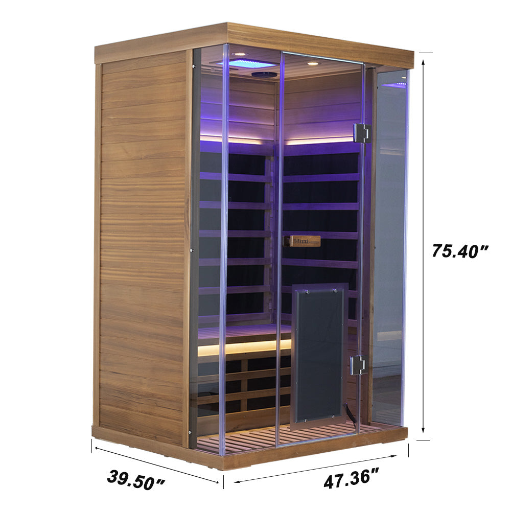 Wizzisauna S02 2 person infrared sauna, canadian red cedar, SR02, view 6