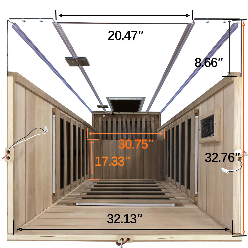 Wizzisauna S01 1 person infrared sauna, canadian red cedar, SR01, view 7