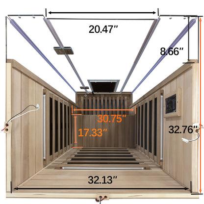 Wizzisauna S01 1 person infrared sauna, canadian red cedar, SR01, view 7