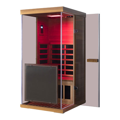Wizzisauna 909MX Mini 1 person infrared sauna, canadian red cedar, 909MRX, view 2