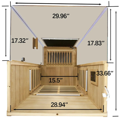 Wizzisauna 909MX Mini 1 person infrared sauna, canadian red cedar, 909MRX, view 8