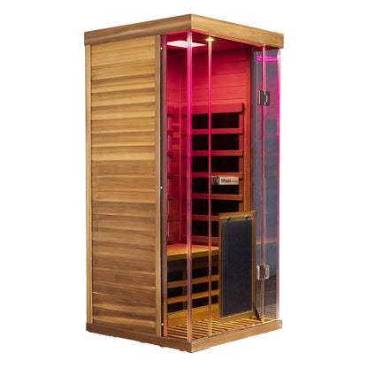 Wizzisauna S01 1 person infrared sauna, canadian red cedar, SR01, view 1