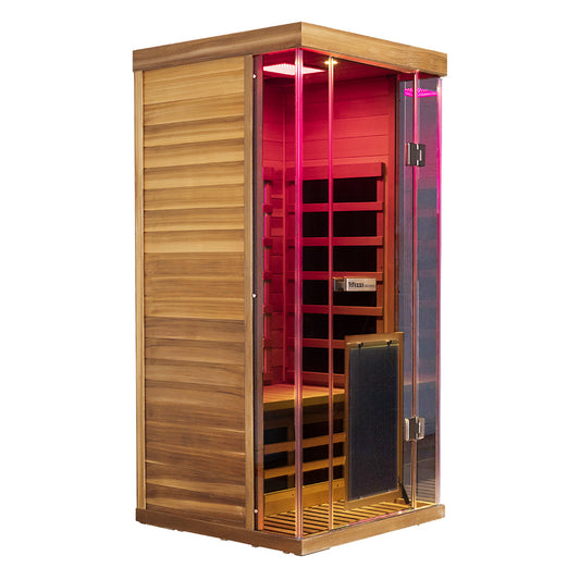 Wizzisauna S01 1 person infrared sauna, canadian red cedar, SR01, view 1