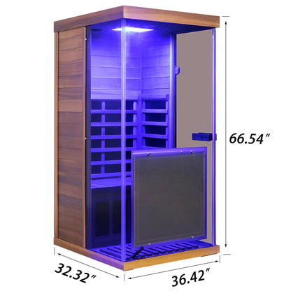 Wizzisauna 909MX Mini 1 person infrared sauna, canadian red cedar, 909MRX, view 7