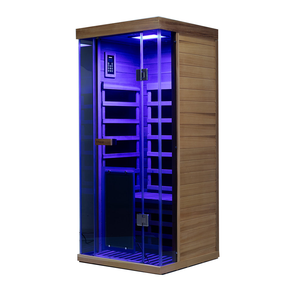 Wizzisauna S01 1 person infrared sauna, canadian red cedar, SR01, view 3