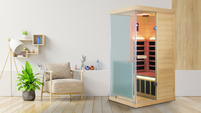 Wizzisauna 909MX Mini 1 person infrared sauna, hemlock, 909MHX, view 4