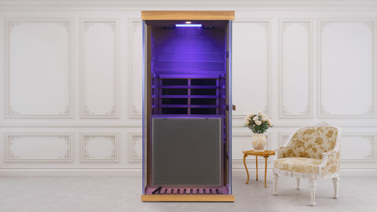 Wizzisauna 909MX Mini 1 person infrared sauna, canadian red cedar, 909MRX, view 4