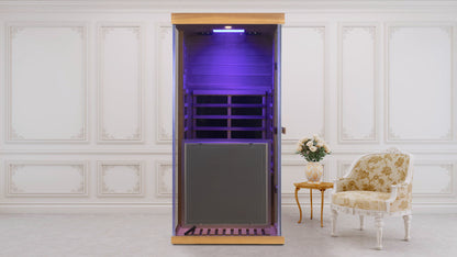 Wizzisauna 909MX Mini 1 person infrared sauna, canadian red cedar, 909MRX, view 4