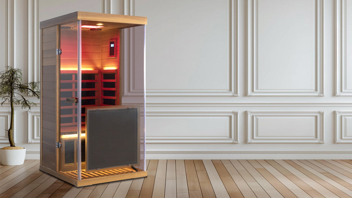 Wizzisauna 909MX Mini 1 person infrared sauna, canadian red cedar, 909MRX, view 6