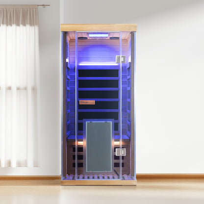 Wizzisauna S01 1 person infrared sauna, canadian red cedar, SR01, view 4
