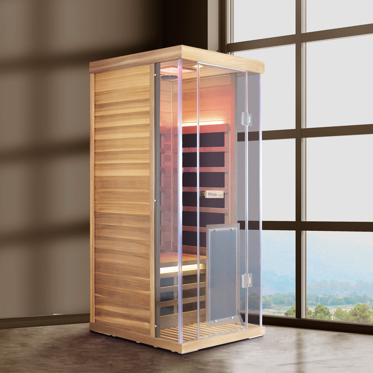 Wizzisauna S01 1 person infrared sauna, canadian red cedar, SR01, view 5