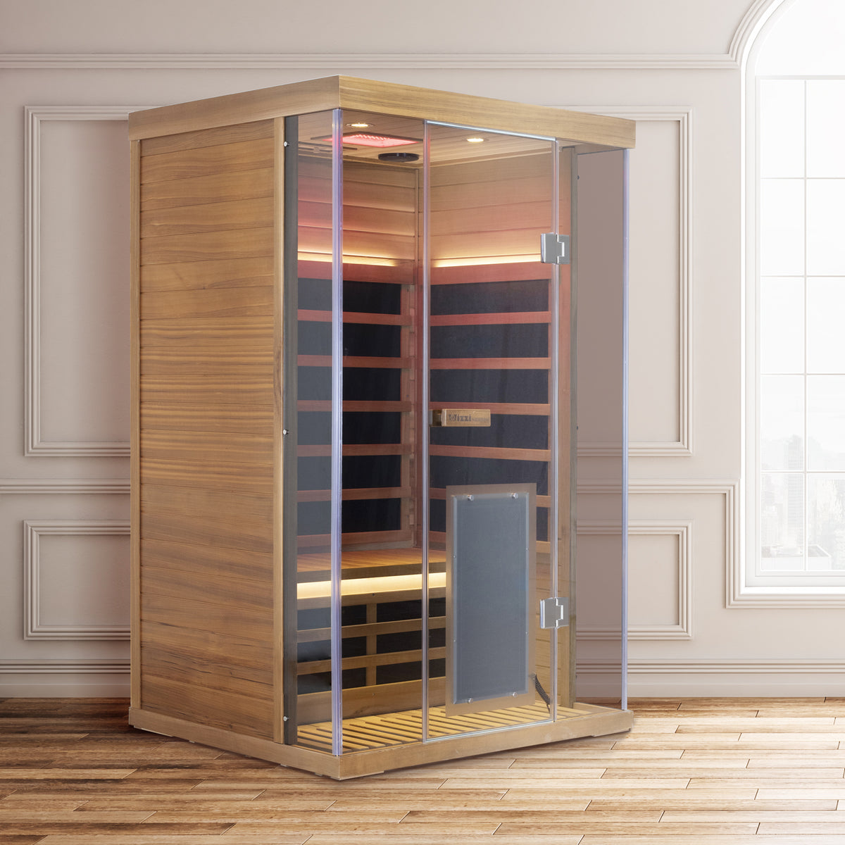 Wizzisauna S02 2 person infrared sauna, canadian red cedar, SR02, view 4